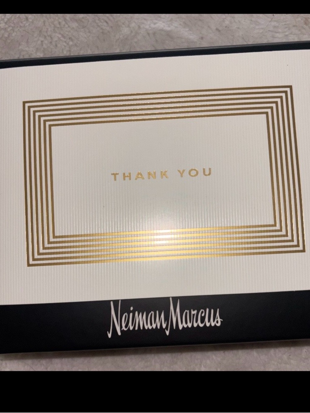 Neiman Marcus Gold Foil 'Thank You' Gift Box NIB